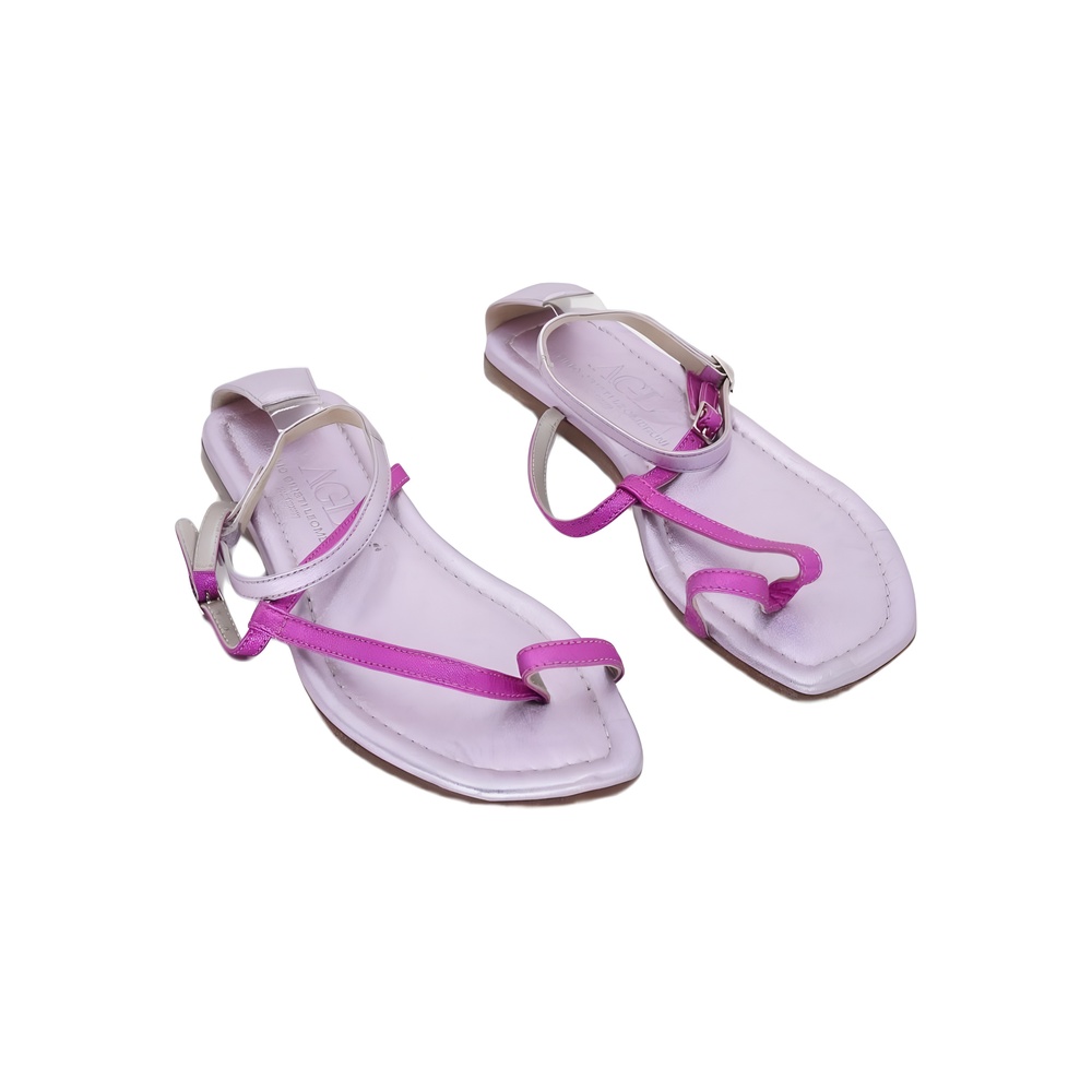 AGL Attilio Giusti Leombruni Pink Flat Stappy Sandals Size 6.5